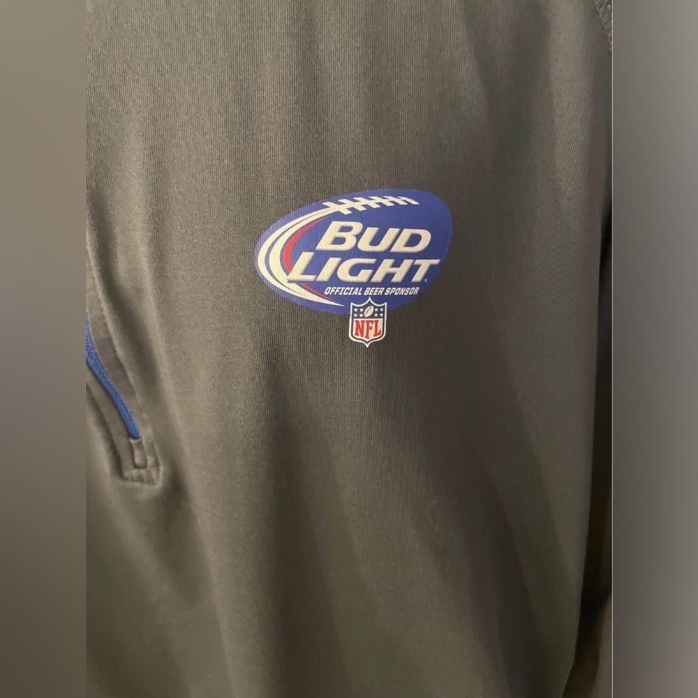 Sport-Tek Men’s Bud Light and NFL Stretch 1/2-Zip Colorblock Pullover - Picture 3 of 4